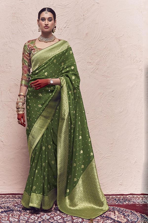 Picture of Awesome Green Colored Designer Saree