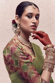 Picture of Awesome Green Colored Designer Saree