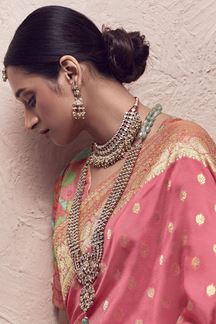 Picture of Exuberant Pink Colored Designer Saree