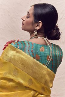 Picture of Stylish Yellow Colored Designer Saree