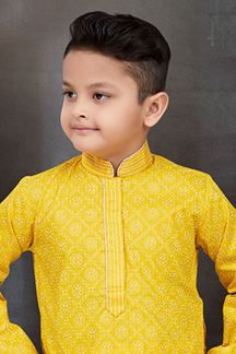 Picture of Captivating Yellow Colored Designer Kid’s Kurta Pajama Set