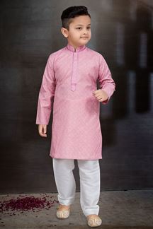 Picture of Amazing Pink Colored Designer Kid’s Kurta Pajama Set