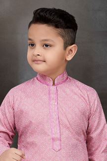 Picture of Amazing Pink Colored Designer Kid’s Kurta Pajama Set