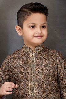 Picture of Appealing Multi Colored Designer Kid’s Kurta Pajama Set