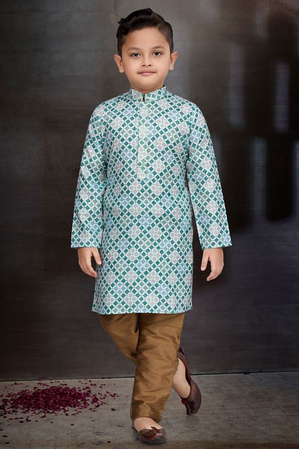 Picture of Magnificent Multi Colored Designer Kid’s Kurta Pajama Set