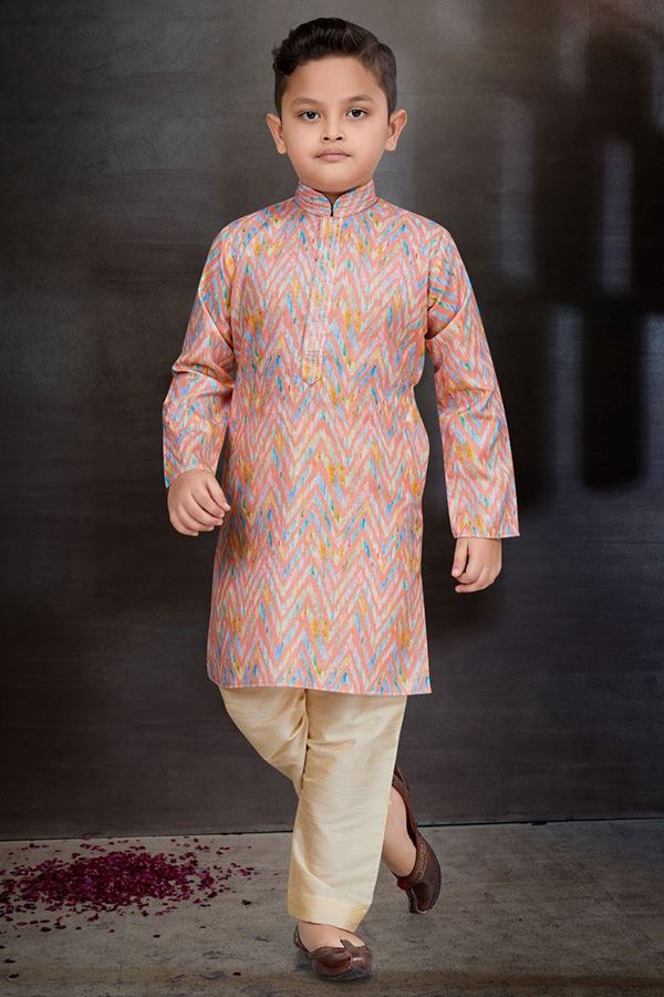 Picture of Marvelous Multi Colored Designer Kid’s Kurta Pajama Set