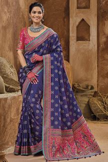 Picture of Flamboyant Blue Colored Designer Saree