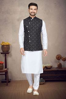 Picture of Charismatic White Colored Designer Kurta Pajama Set