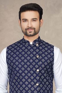 Picture of Spectacular White Colored Designer Kurta Pajama Set