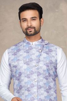 Picture of Splendid White Colored Designer Kurta Pajama Set