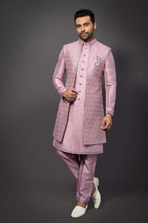 Picture of Royal Pink Colored Designer Readymade Sherwani