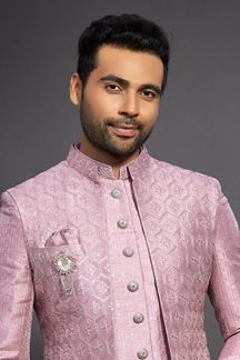 Picture of Royal Pink Colored Designer Readymade Sherwani