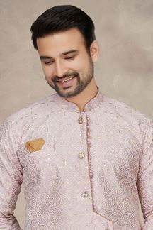 Picture of Captivating Lavender Colored Designer Readymade Sherwani