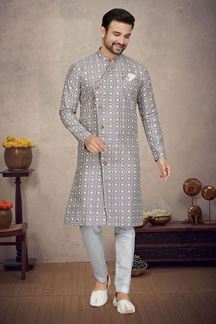 Picture of Charismatic Lavender Colored Designer Readymade Sherwani