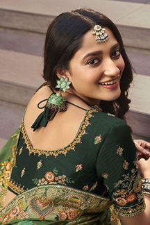Picture of Bollywood Green Colored Designer Saree