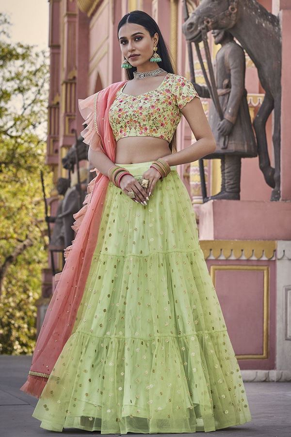 Picture of Creative Mint Green Colored Designer Lehenga Choli