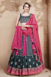 Picture of Magnificent Teal Green Colored Designer Lehenga Choli