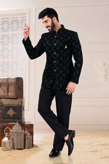 Picture of Marvelous Black Colored Designer Jodhpuri