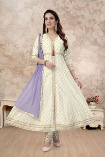 Picture of Bollywood Cream Colored Designer Readymade Salwar Suit