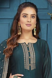 Picture of Outstanding Bottle Green Colored Designer Readymade Salwar Suit