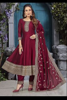 Picture of Splendid Maroon Colored Designer Readymade Salwar Suit