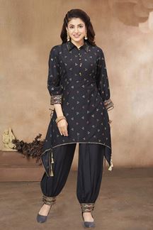 Picture of Flamboyant Black Colored Designer Readymade Salwar Suit
