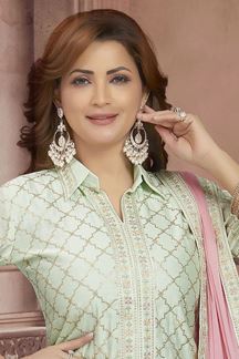 Picture of Fashionable Light Green Colored Designer Readymade Salwar Suit