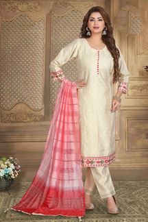 Picture of Lovely Cream Colored Designer Suit