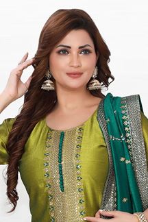 Picture of Stunning Green Colored Designer Suit