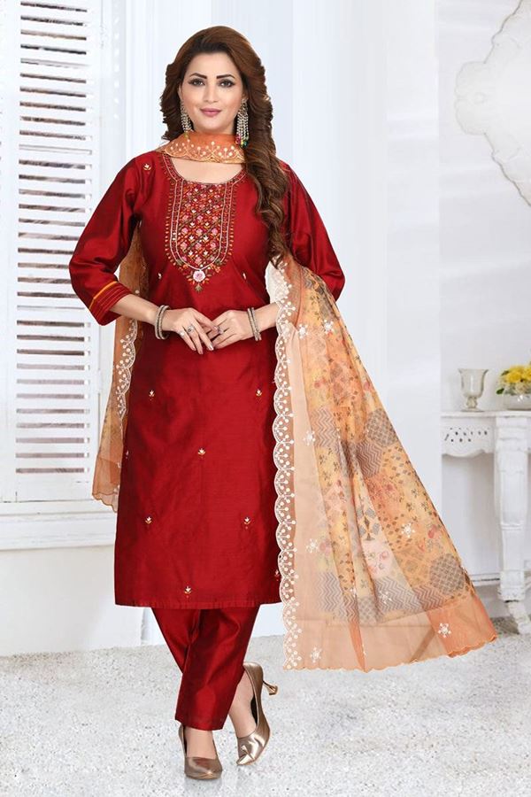 Picture of Astounding Red Colored Designer Suit