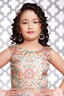 Picture of Glorious Pink Colored Designer Kids Stitched Lehenga Choli
