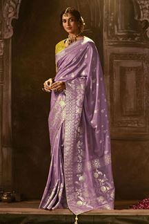 Picture of Gorgeous Lavender Colored Designer Saree