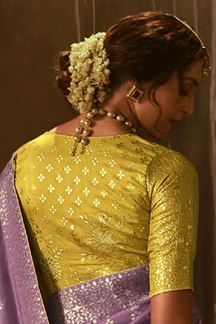 Picture of Gorgeous Lavender Colored Designer Saree