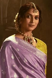 Picture of Gorgeous Lavender Colored Designer Saree