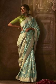 Picture of Charming Light Blue Colored Designer Saree