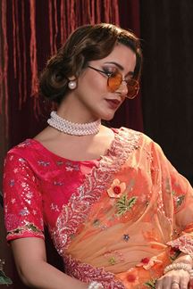 Picture of Alluring Orange Colored Designer Saree