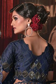 Picture of Marvelous Blue Colored Designer Saree