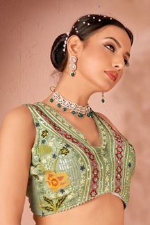 Picture of Glamorous Pista Green Colored Designer Lehenga Choli