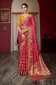 Picture of Smashing Red Colored Designer Saree