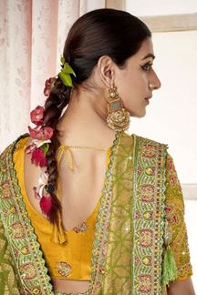 Picture of Captivating Green Colored Designer Saree