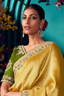 Picture of Classy Yellow Colored Designer Saree