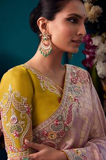 Picture of Smashing Pink Colored Designer Saree