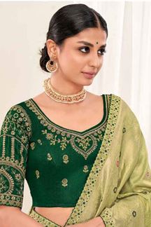 Picture of Breathtaking Green Colored Designer Saree