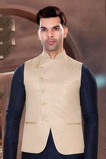 Picture of Elegant Rose gold Colored Designer Readymade Nehru style Jackets