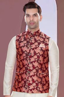 Picture of Attractive Maroon Colored Designer Readymade Nehru style Jackets