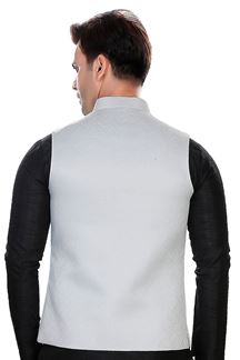 Picture of Spectacular Grey Colored Designer Readymade Nehru style Jackets