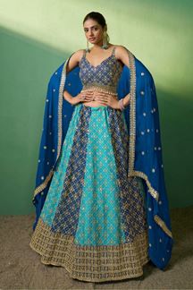 Picture of Fashionable Multi and Blue Colored Designer Lehenga Choli