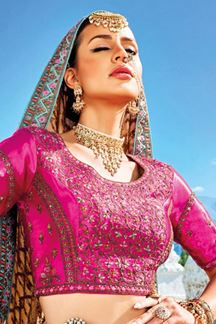 Picture of Breathtaking Multi and Pink Colored Designer Lehenga Choli