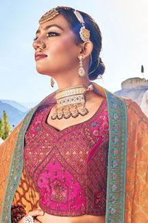 Picture of Ethnic Multi and Pink Colored Designer Lehenga Choli