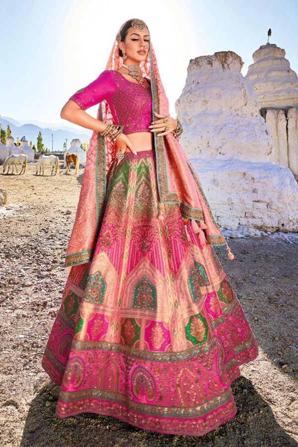 Picture of Charismatic Multi and Pink Colored Designer Lehenga Choli